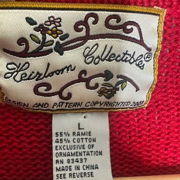 Heirloom Collectibles Snowman Hand Knit Christmas Sweater | Size L - Picture 8 of 8